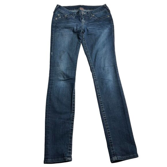 True Religion Jeans Women’s Size 26 Blue Denim Johnny Skinny Dark Wash USA - Picture 1 of 8